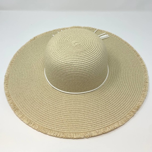 Cappelli Straworld Tan Straw Sunhat With White Tassel One Size New - Picture 1 of 9